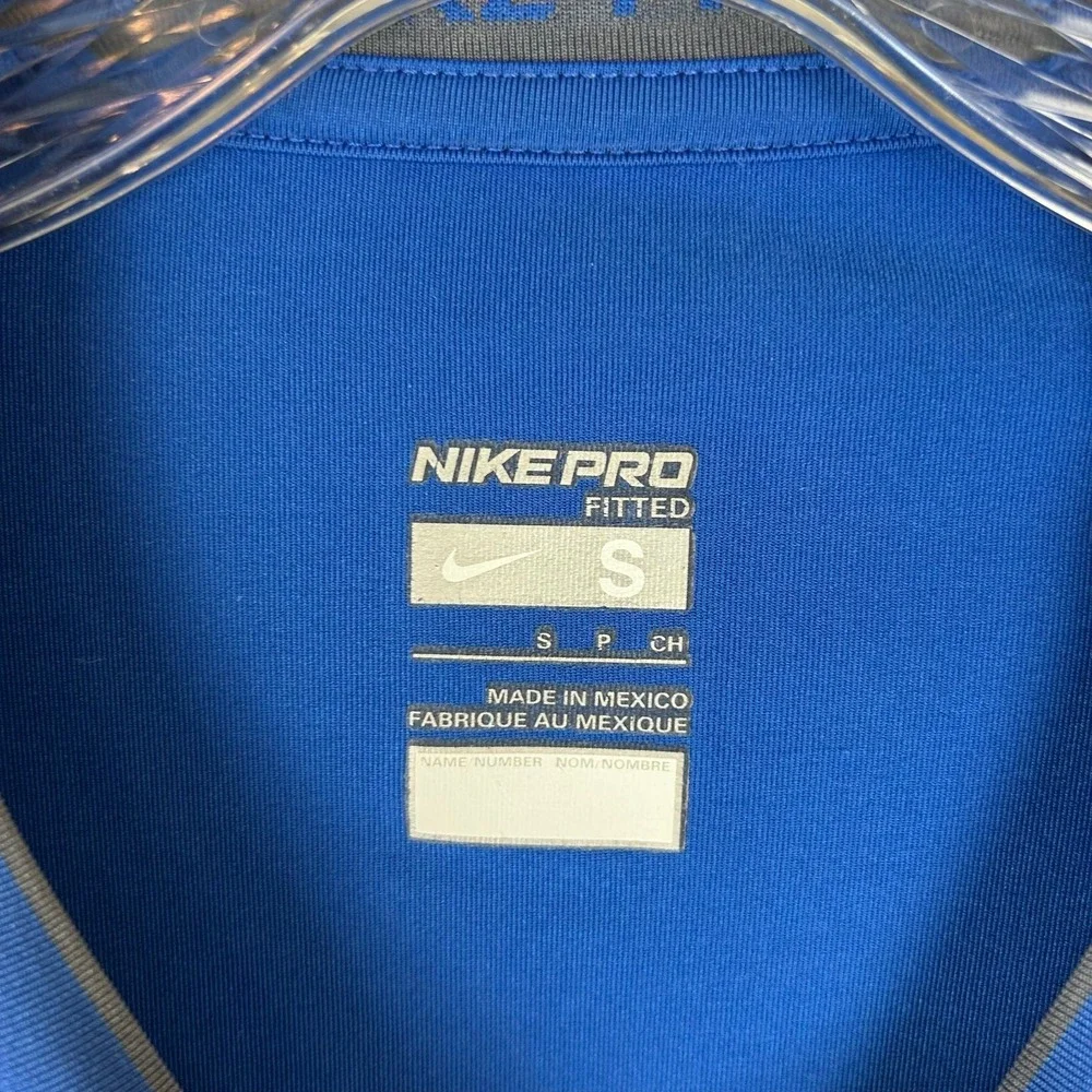 Nike Pro Men Long Sleeve Shirt Size‎ Small Fitted Blue Base Layer Active 269610